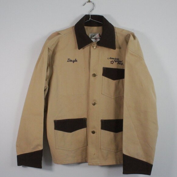 Vintage T'Bens Canvas Chore Coat Barn Jacket Tan/Brown Large - Picture 1 of 4